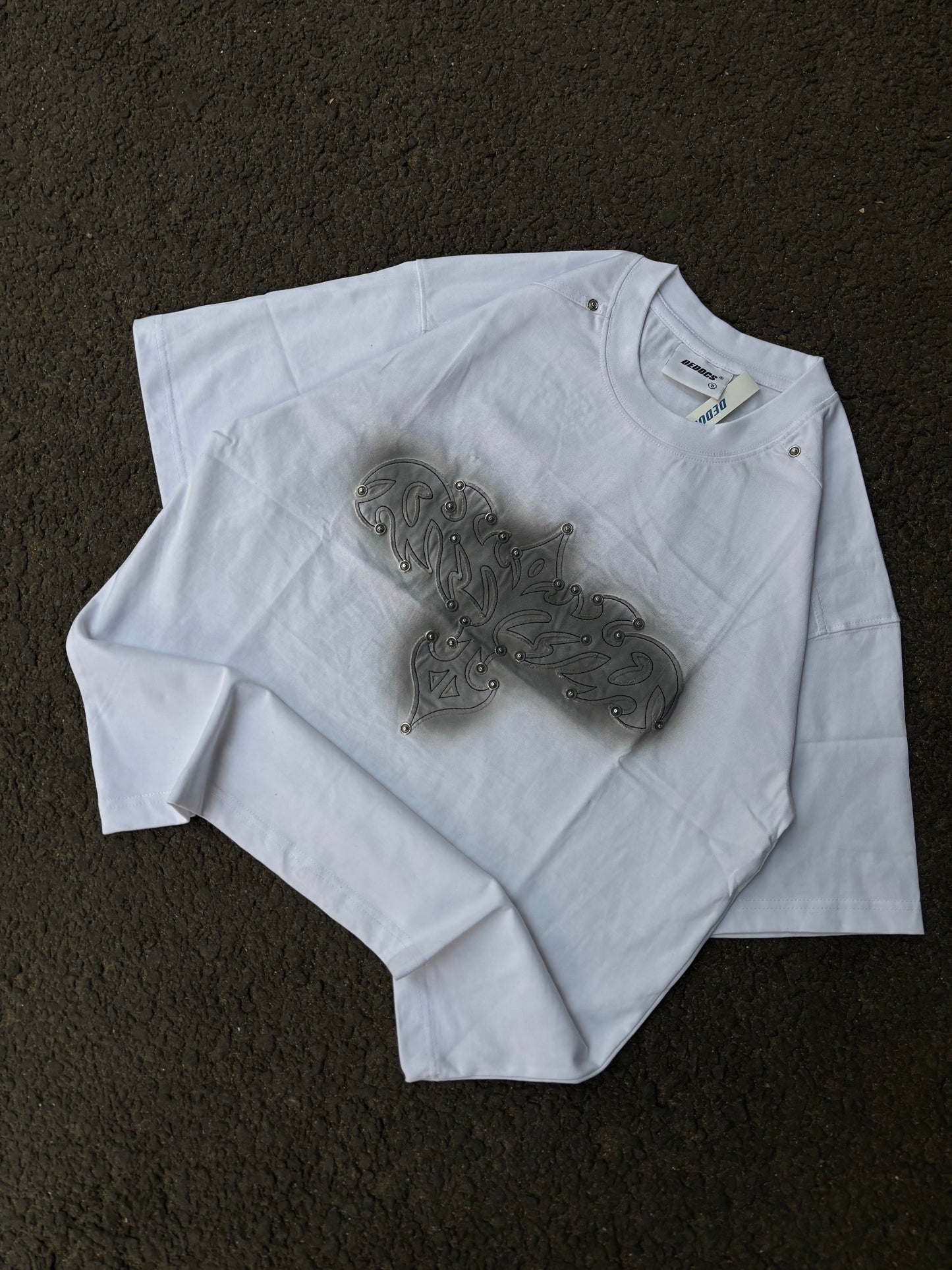 Dots white oversized tee