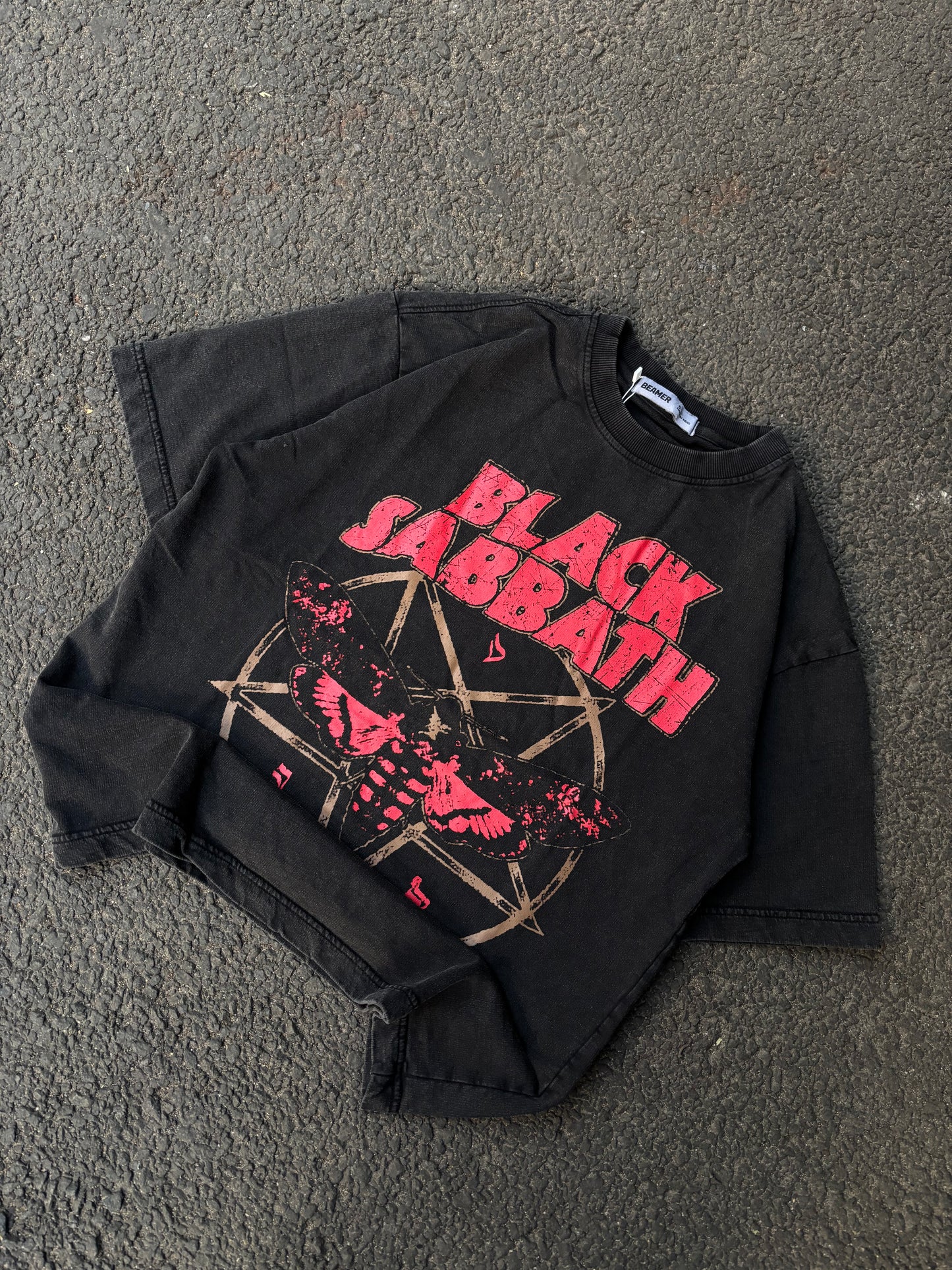Black sabbath lava wash oversized tee