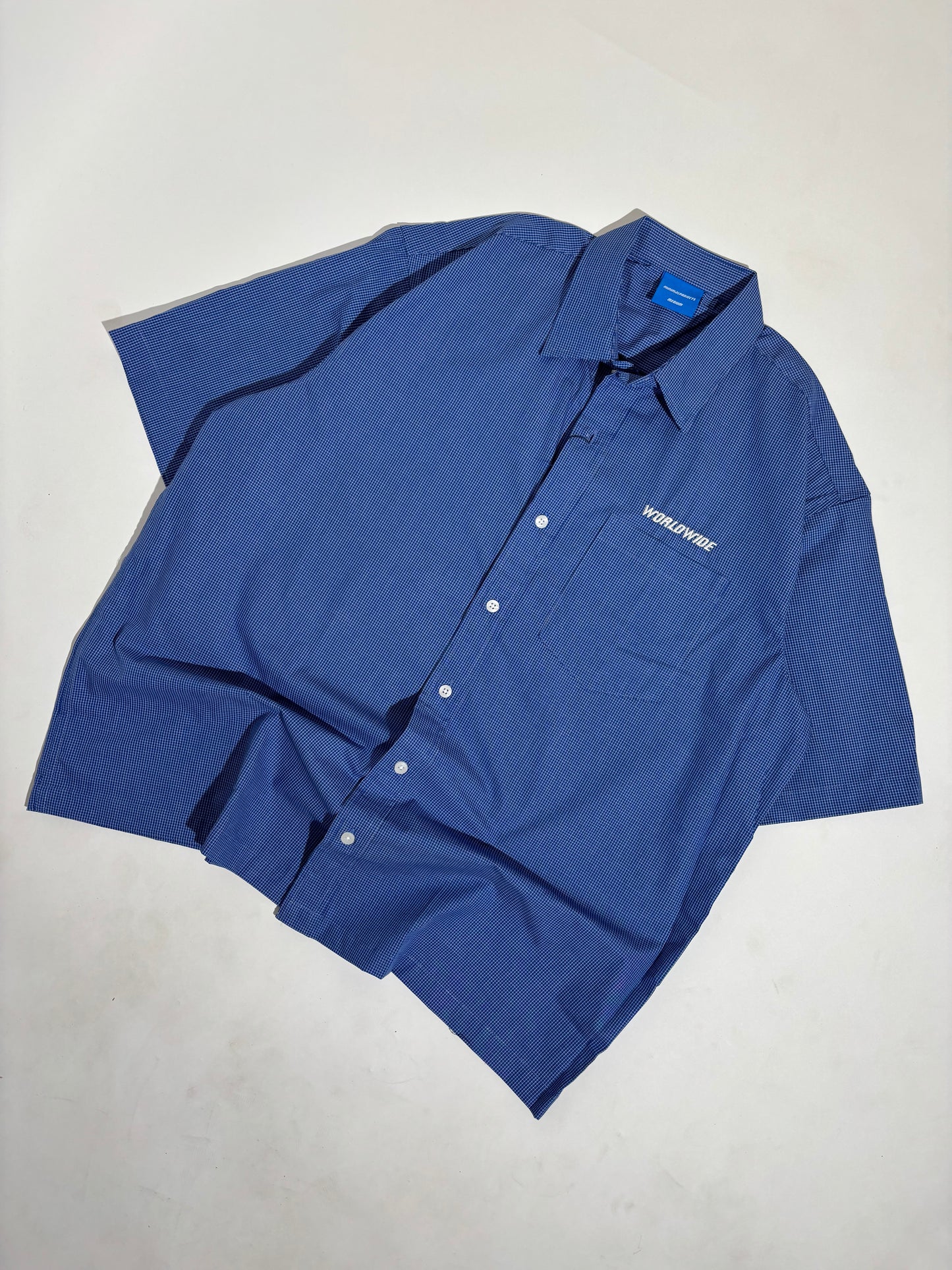 Blue checks boxy shirt