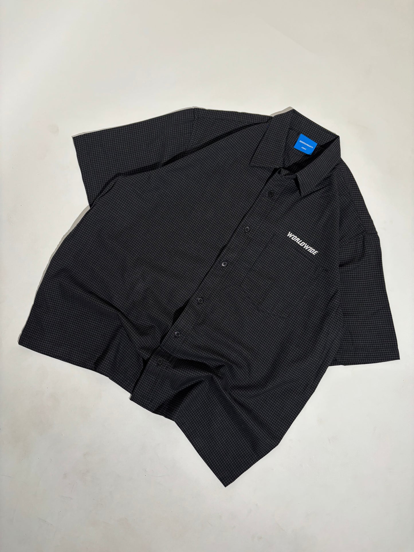 Black checks boxy shirt