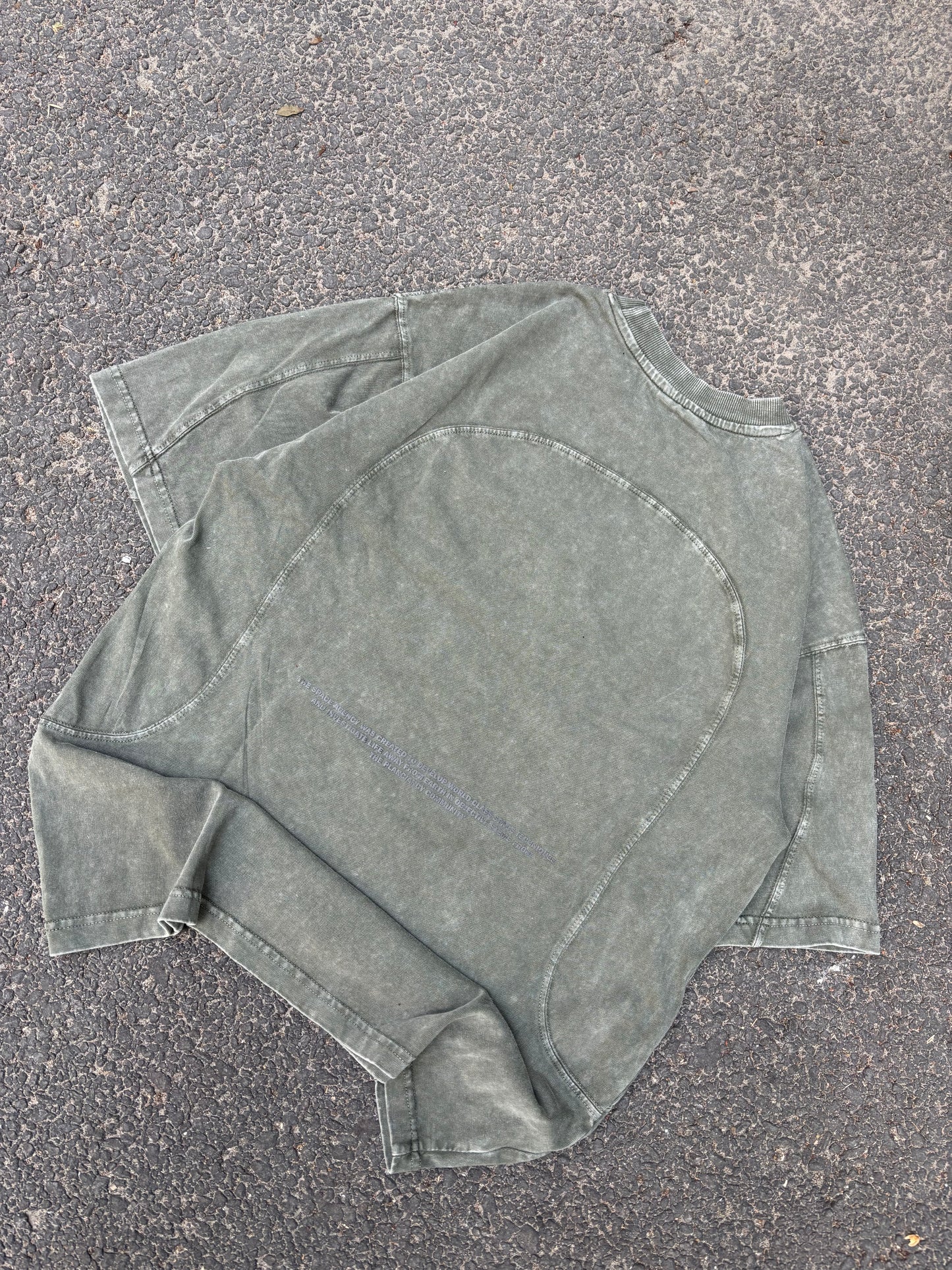 Space green acid wash oversized tee