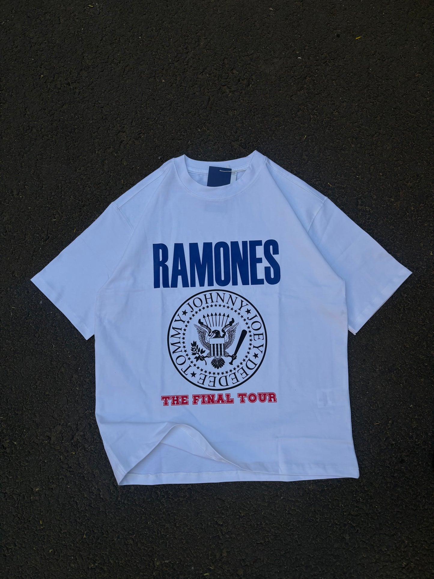 Ramones white oversized tee