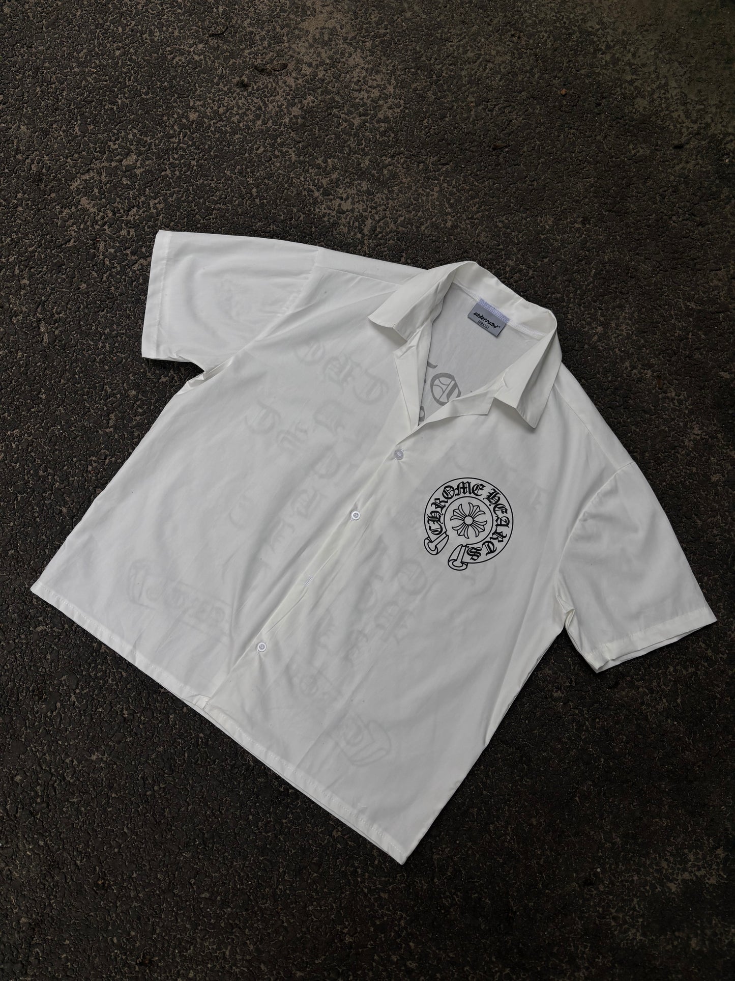 Hearts white cropped boxy shirt