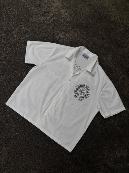 Hearts white cropped boxy shirt