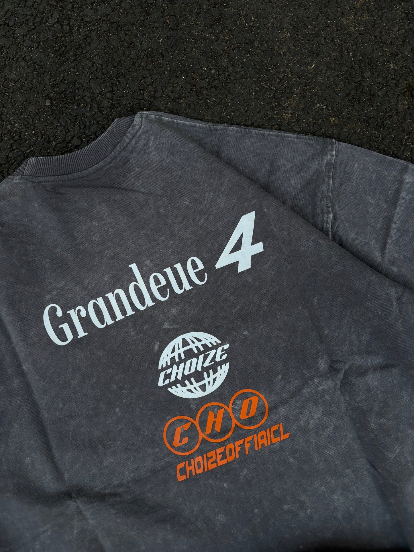 Cho grey acid wash oversized tee