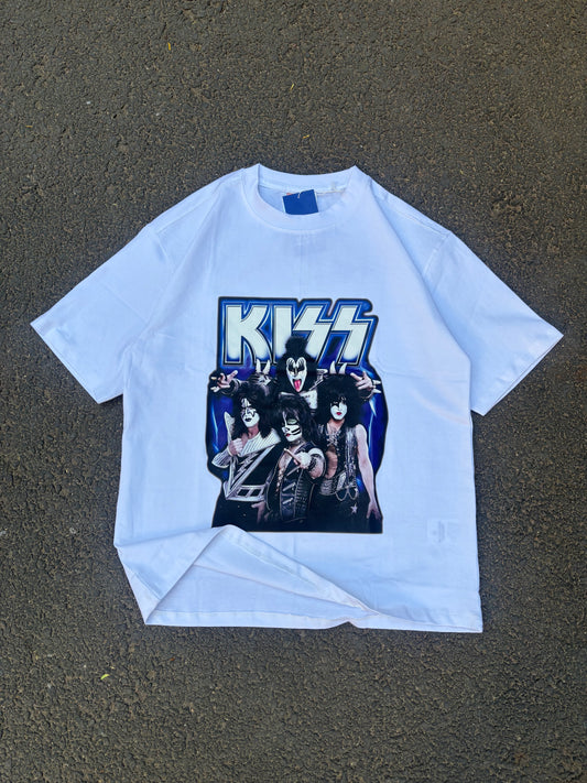 Kiss white oversized tee