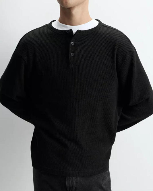 Black Henley tee