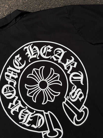 Hearts black cropped boxy shirts
