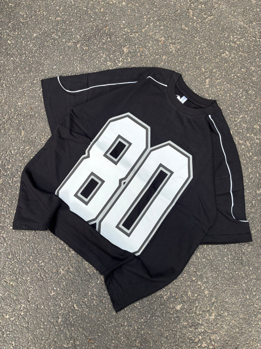 80 black oversized tee