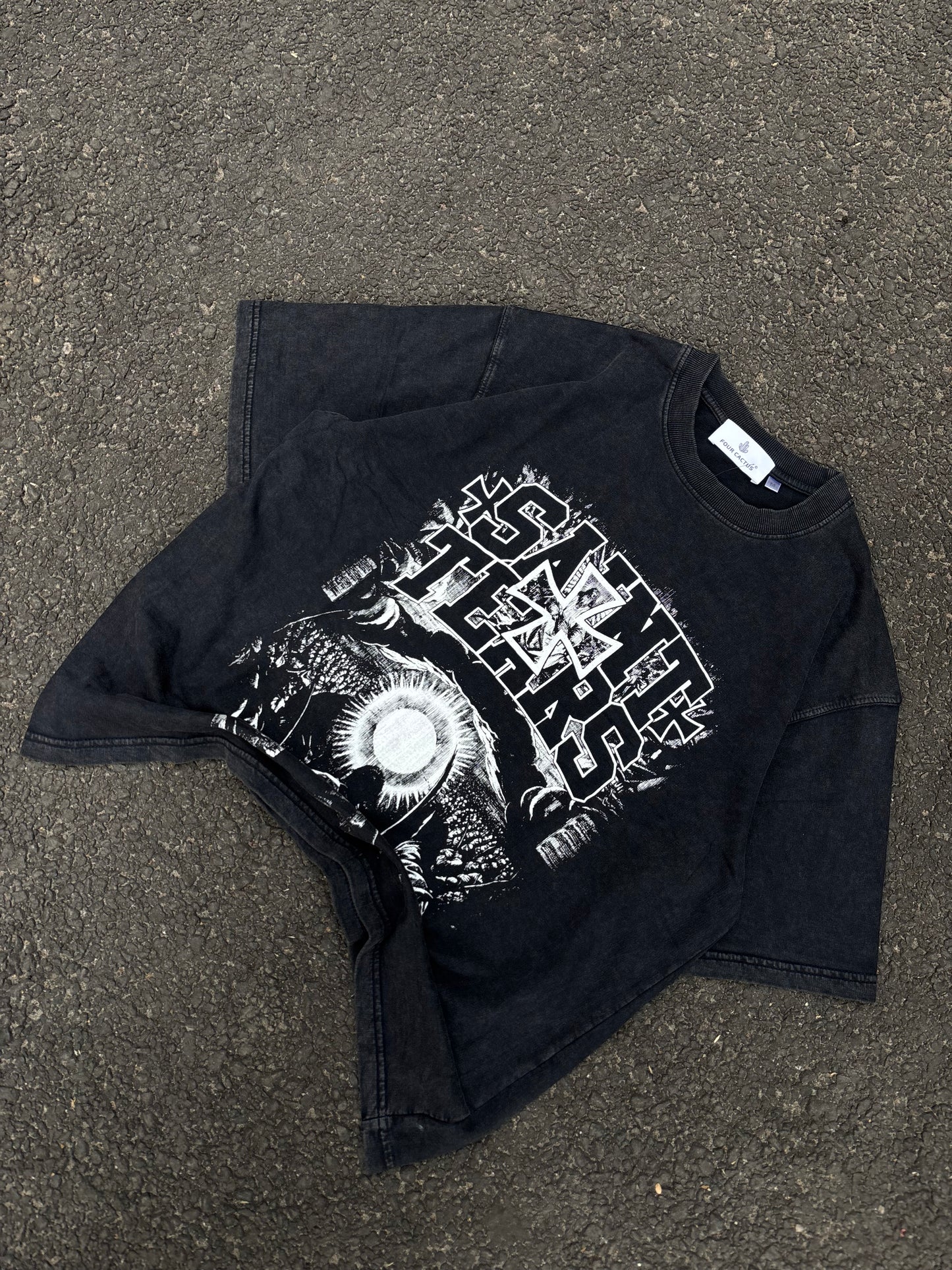 Saint tears acid wash oversized tee