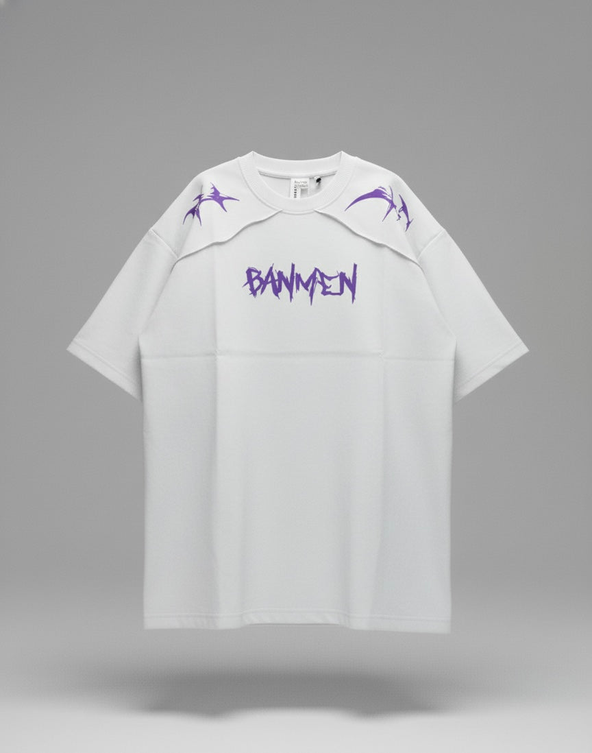 White ban oversized tee