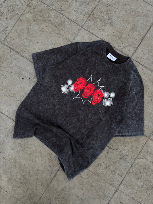 West acid wash oversized tee