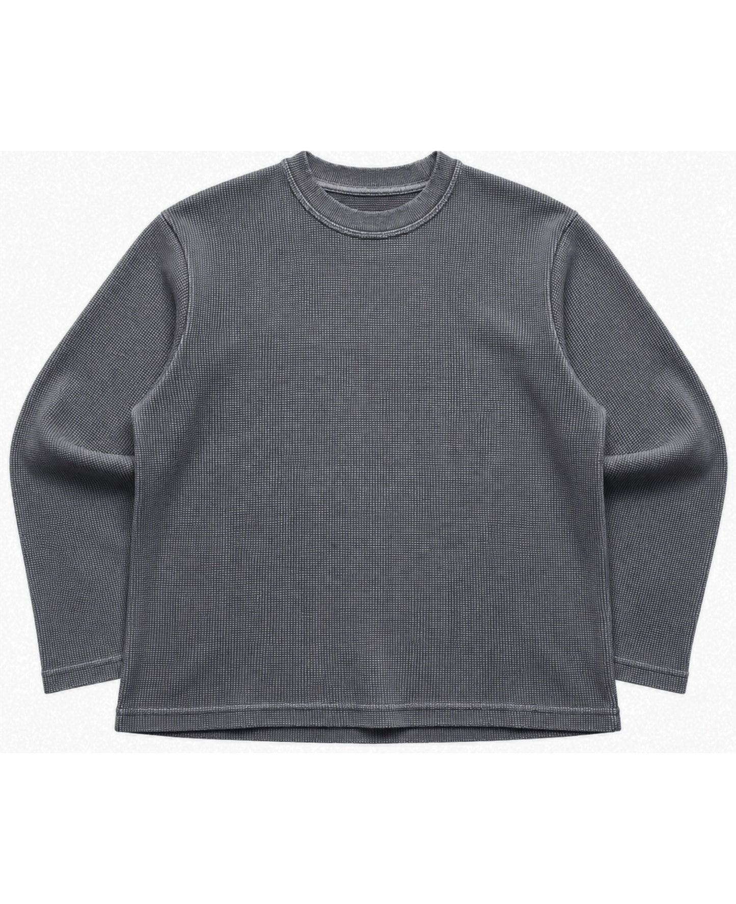 Washed crop fitted waffle tee