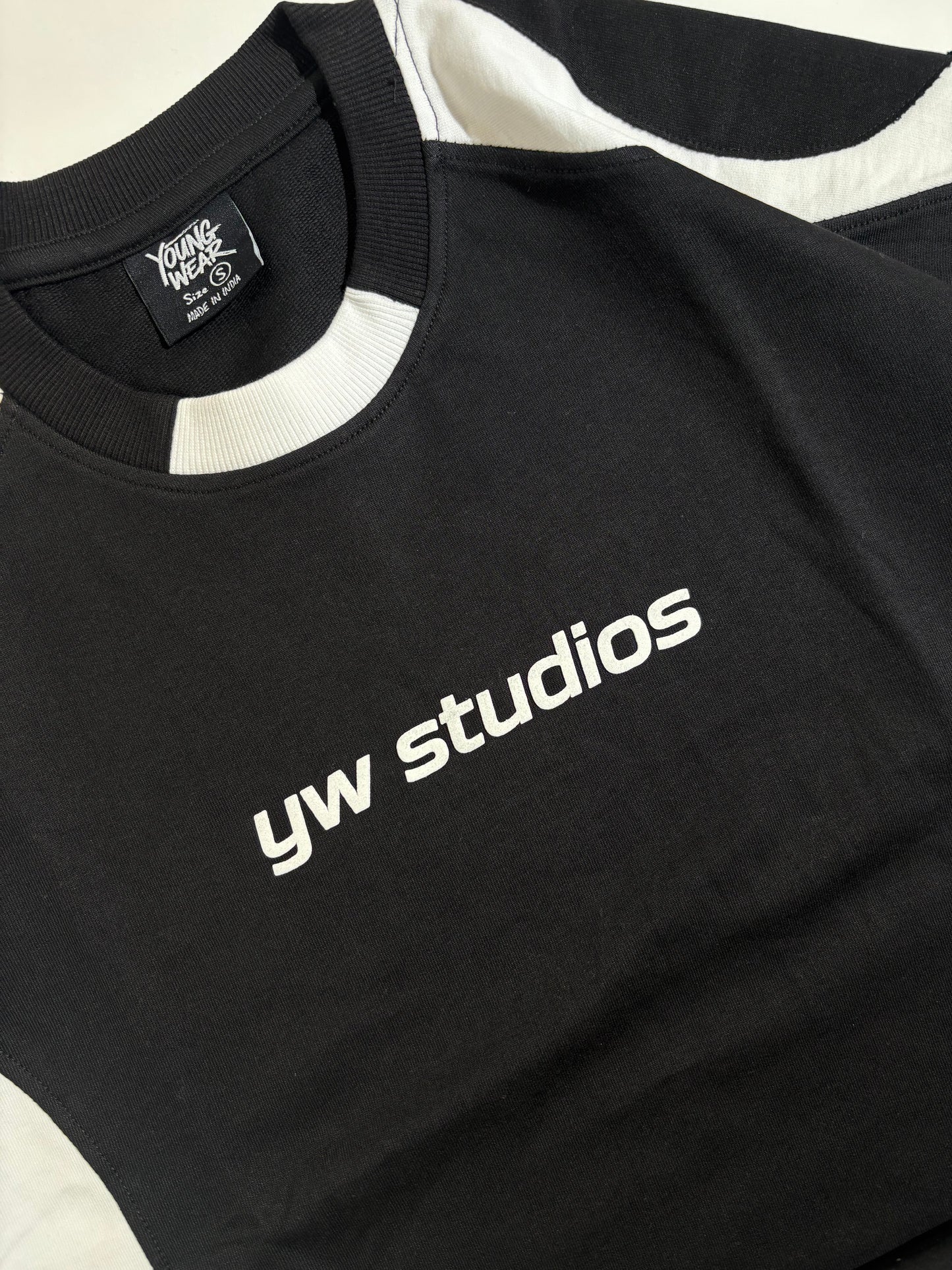 Black cut out boxy tee