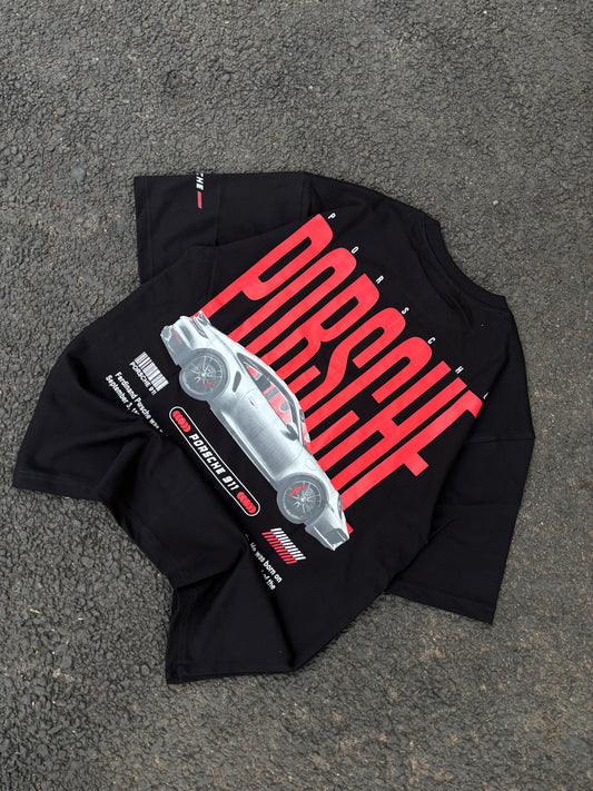 Porsche black oversized tee