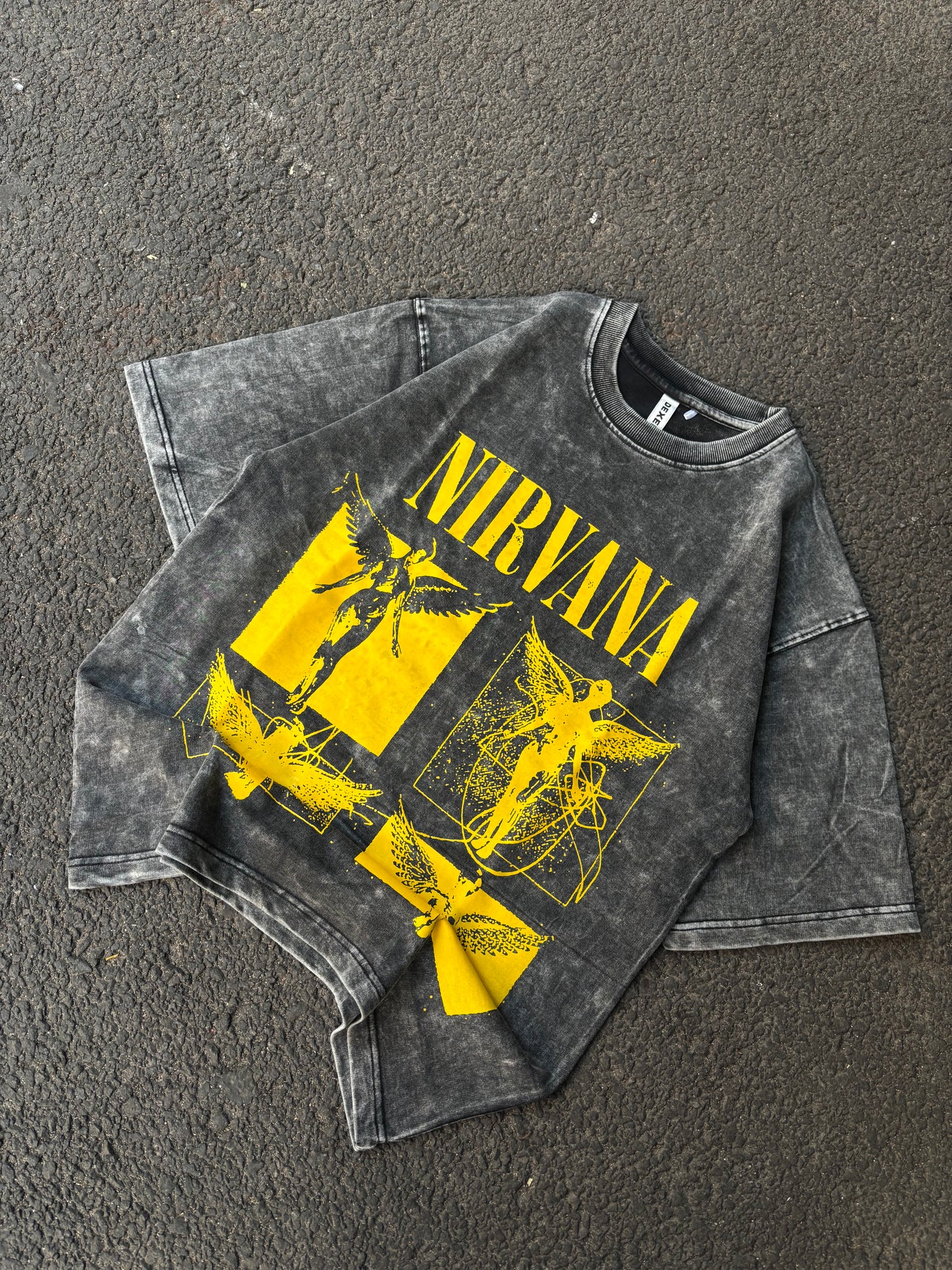 Nirvana acid wash oversized tee