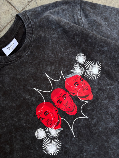 West acid wash oversized tee