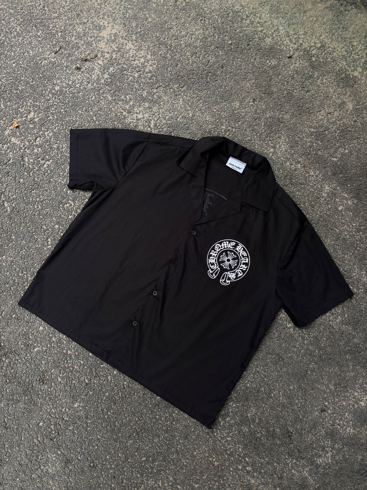 Hearts black cropped boxy shirts