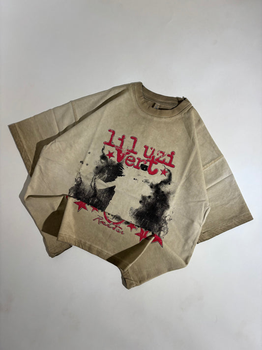 Uzi beige faded oversized tee