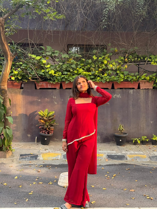 Red full set kurta