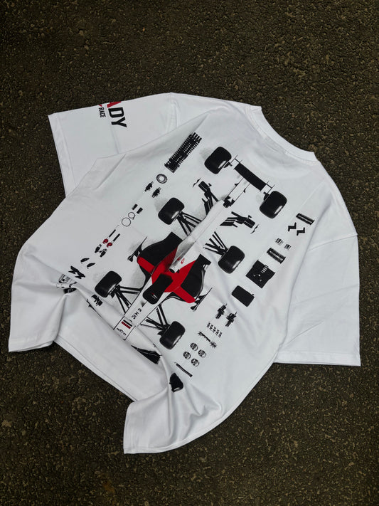 Formula 1 white oversized tee