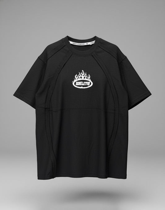 Flame black oversized tee