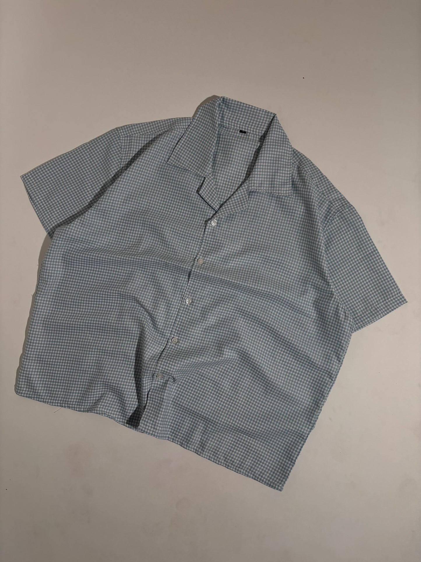 Blue checks boxy shirt