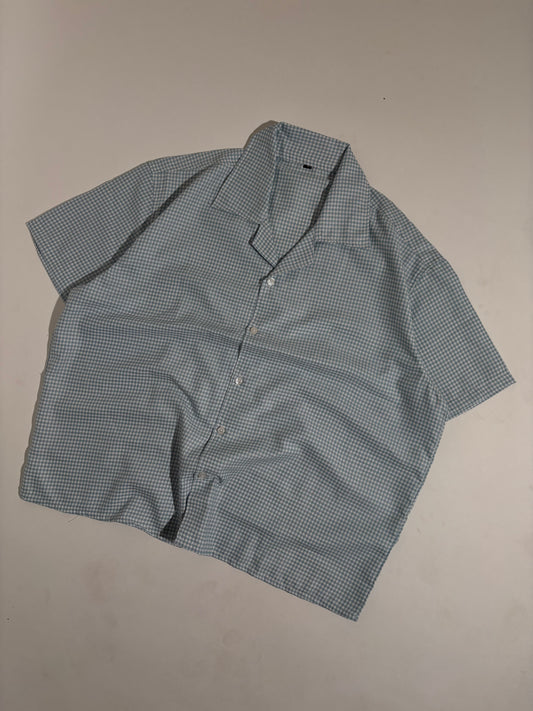 Blue checks boxy shirt