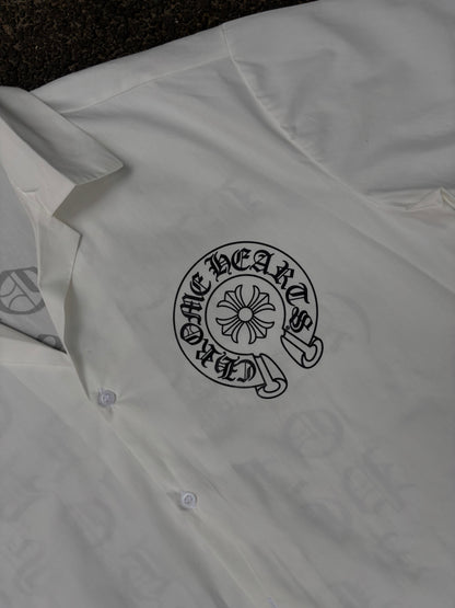 Hearts white cropped boxy shirt