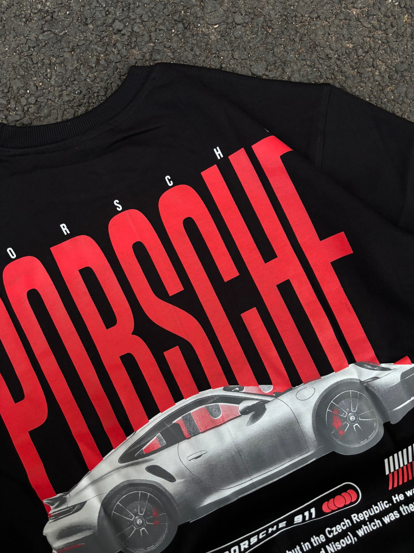 Porsche black oversized tee