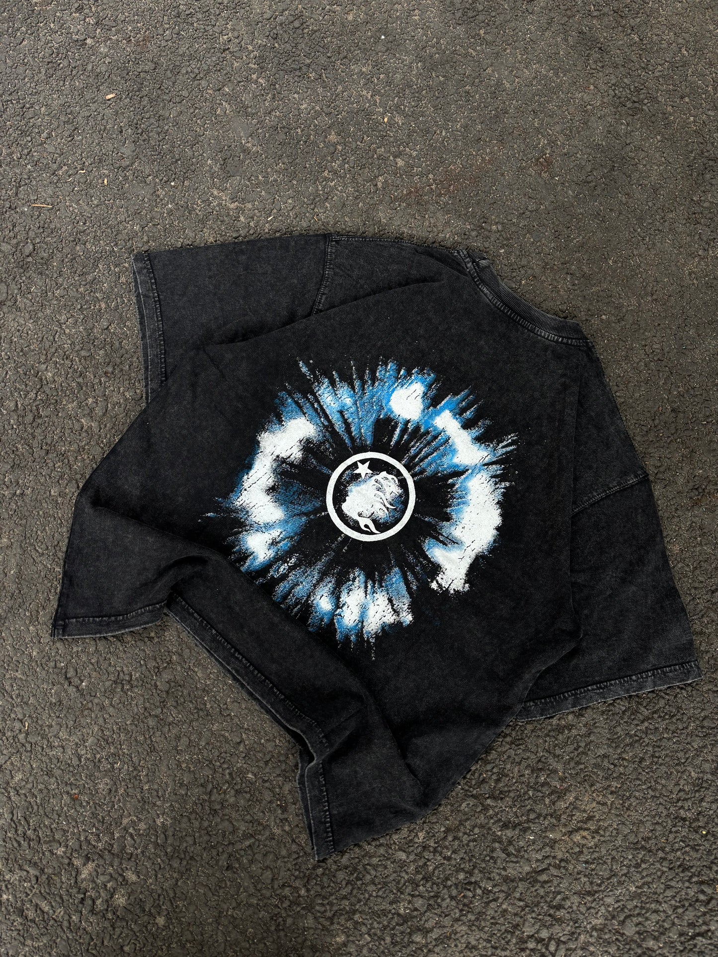 Hell star oversized acid wash Tee