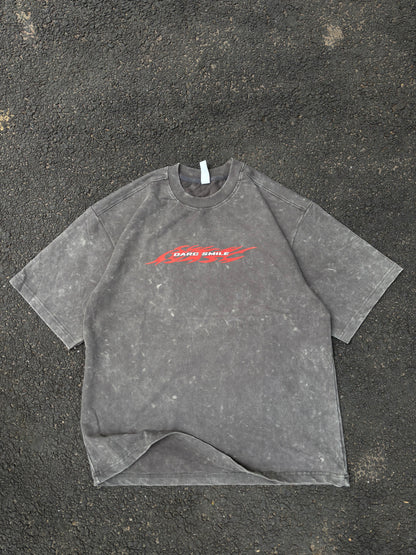 Darc smile grey acid wash oversized tee