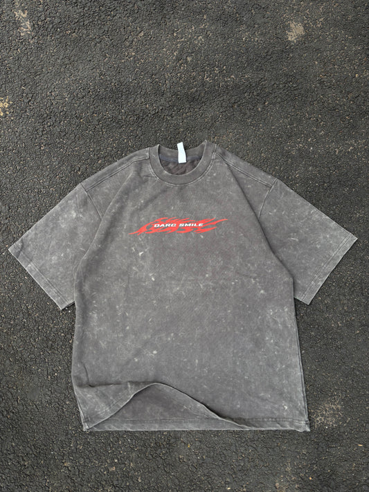 Darc smile grey acid wash oversized tee