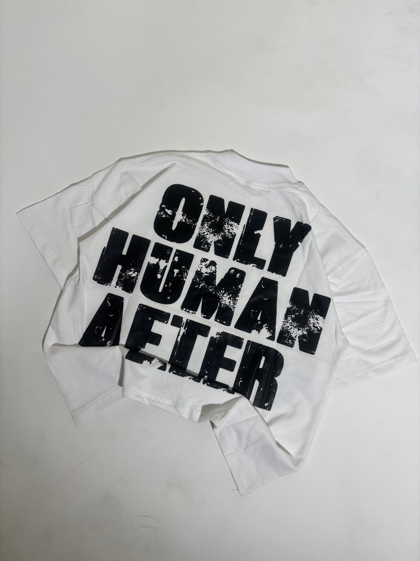 Human cropped oversized tee