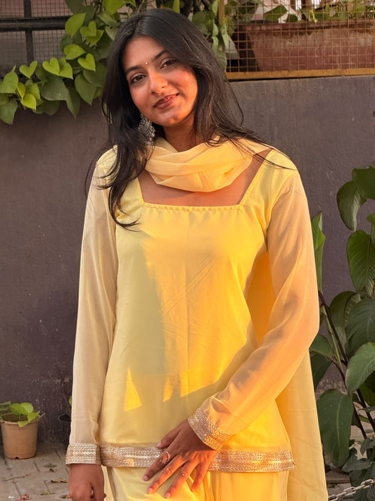 Yellow full set kurta