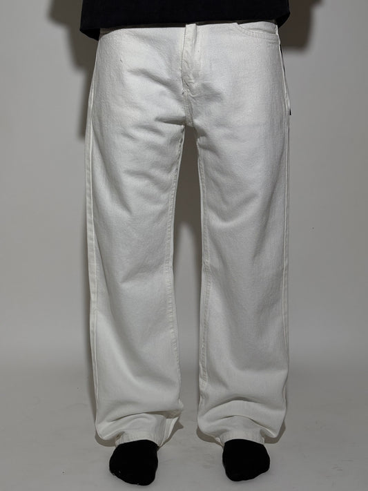 White straight fit jeans