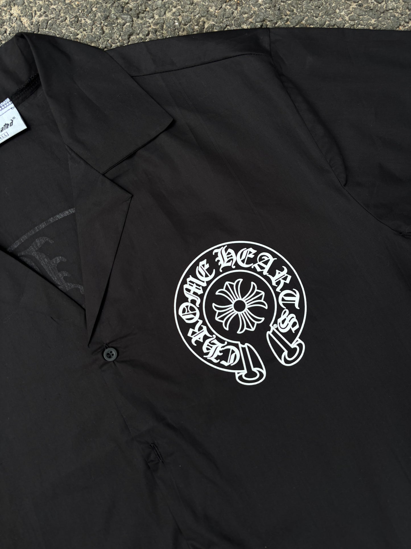 Hearts black cropped boxy shirts