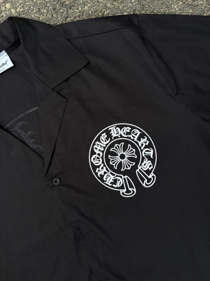 Hearts black cropped boxy shirts