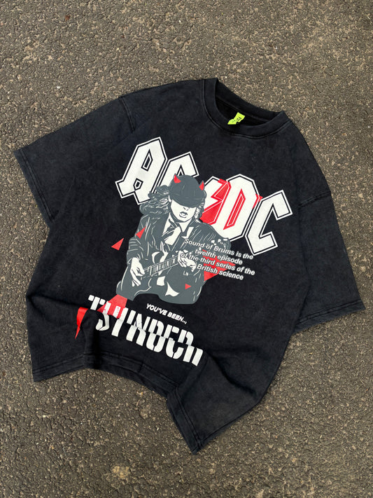 AC/DC acid wash oversized tee