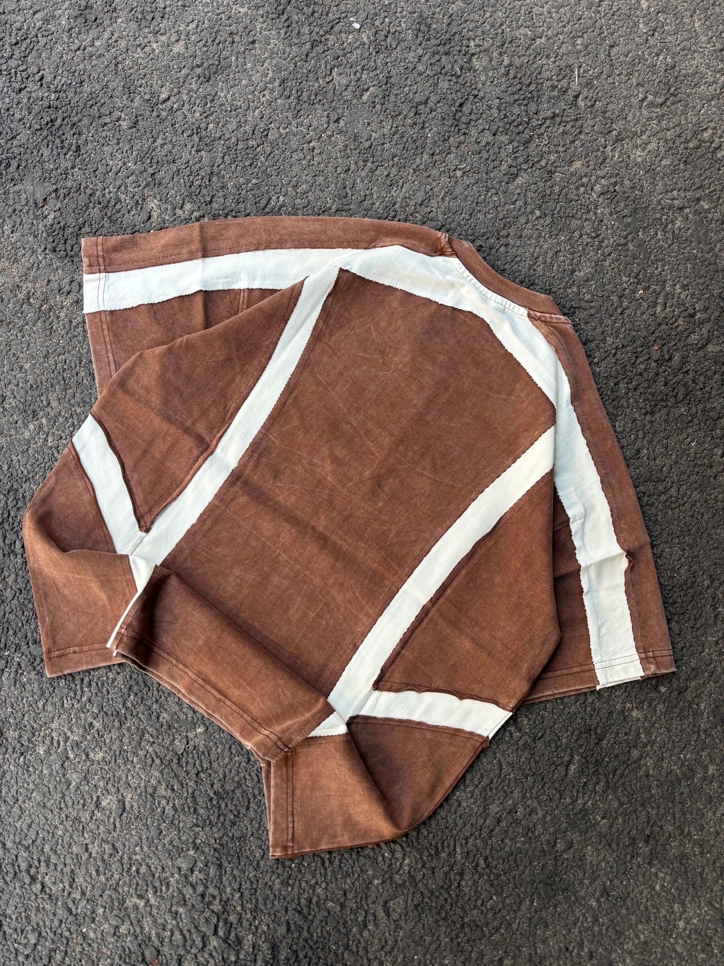 Face brown oversized tee