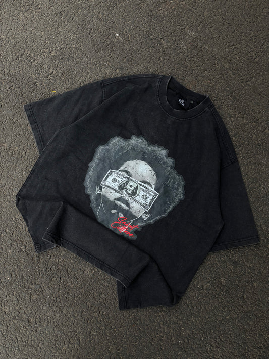 Dollar acid wash oversized tee