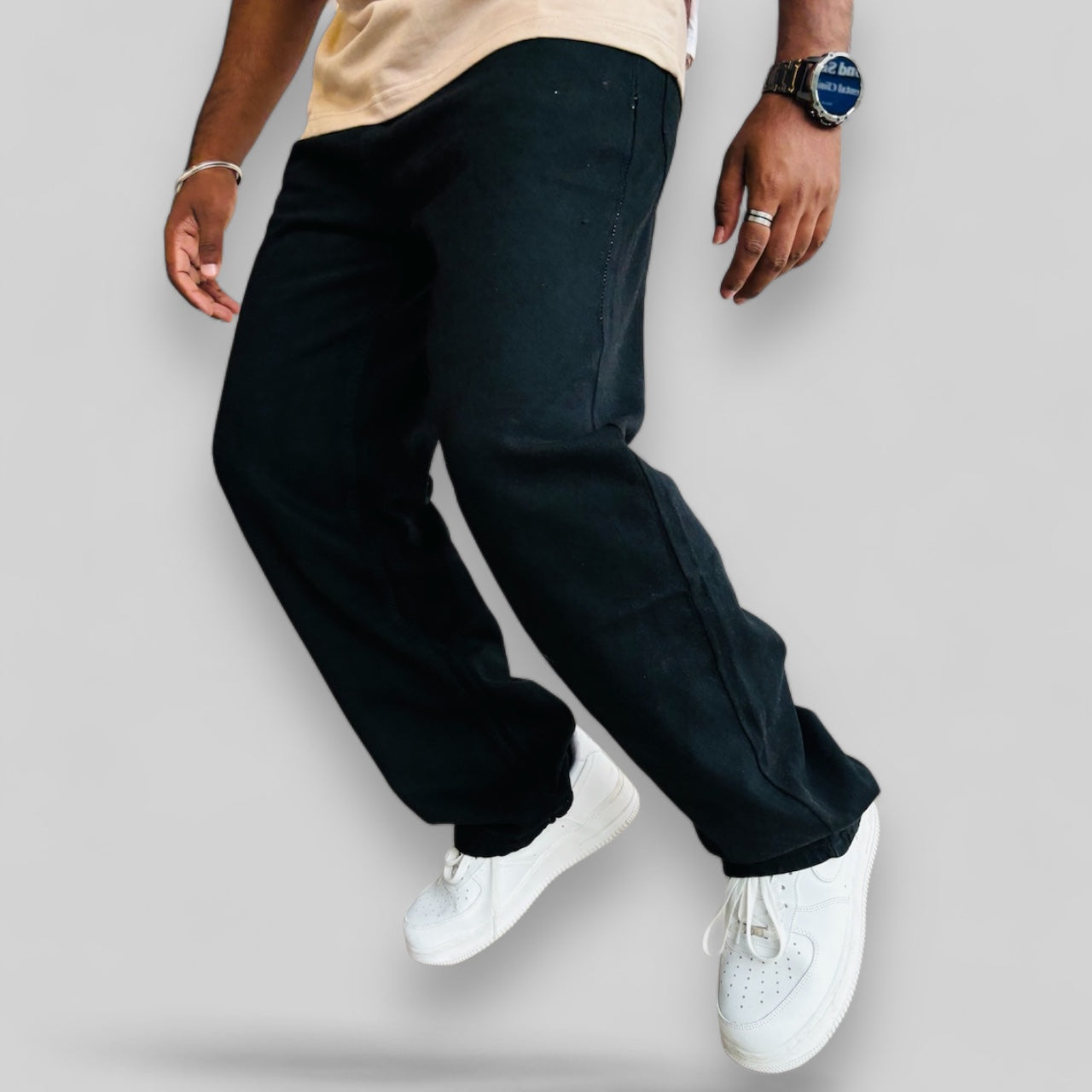 black baggy jeans