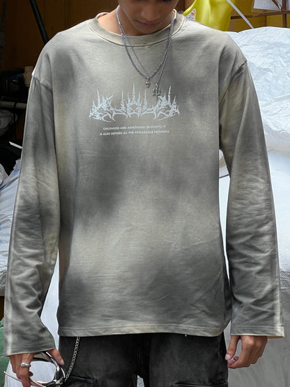 Grey gothic oversized tee