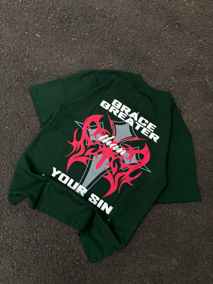Grace greater green oversized tee