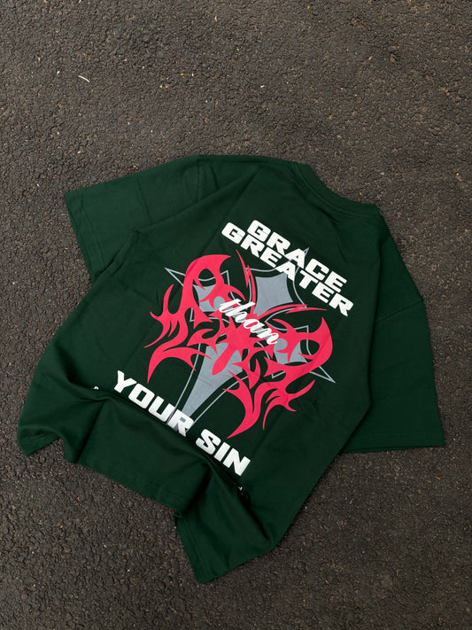 Grace greater green oversized tee