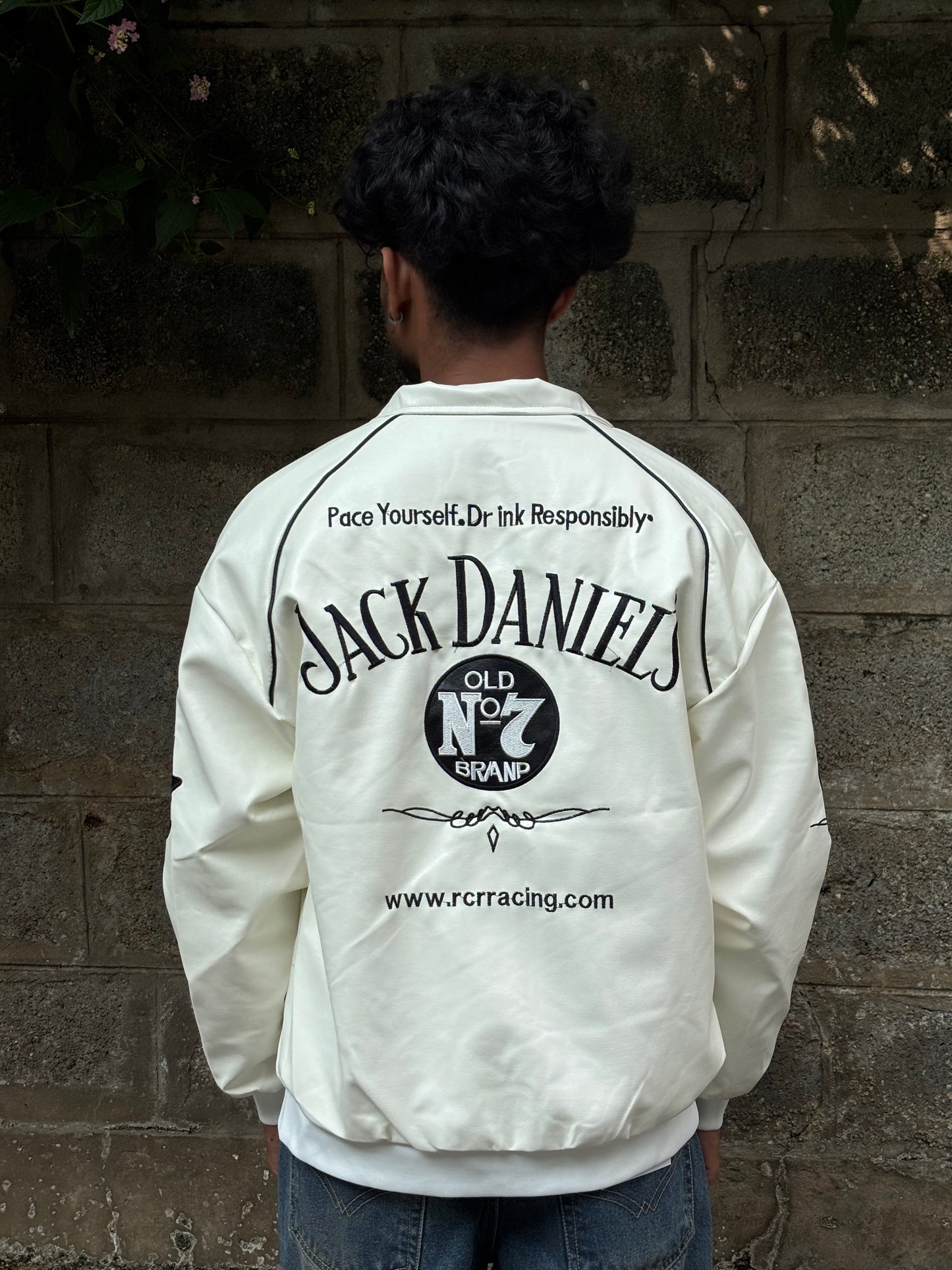 J&D white lather jacket