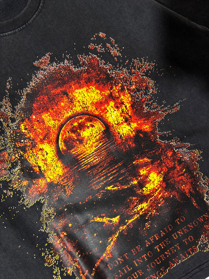 Flame premium lava wash boxy tee