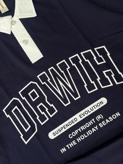DRWIH black oversized polo tee