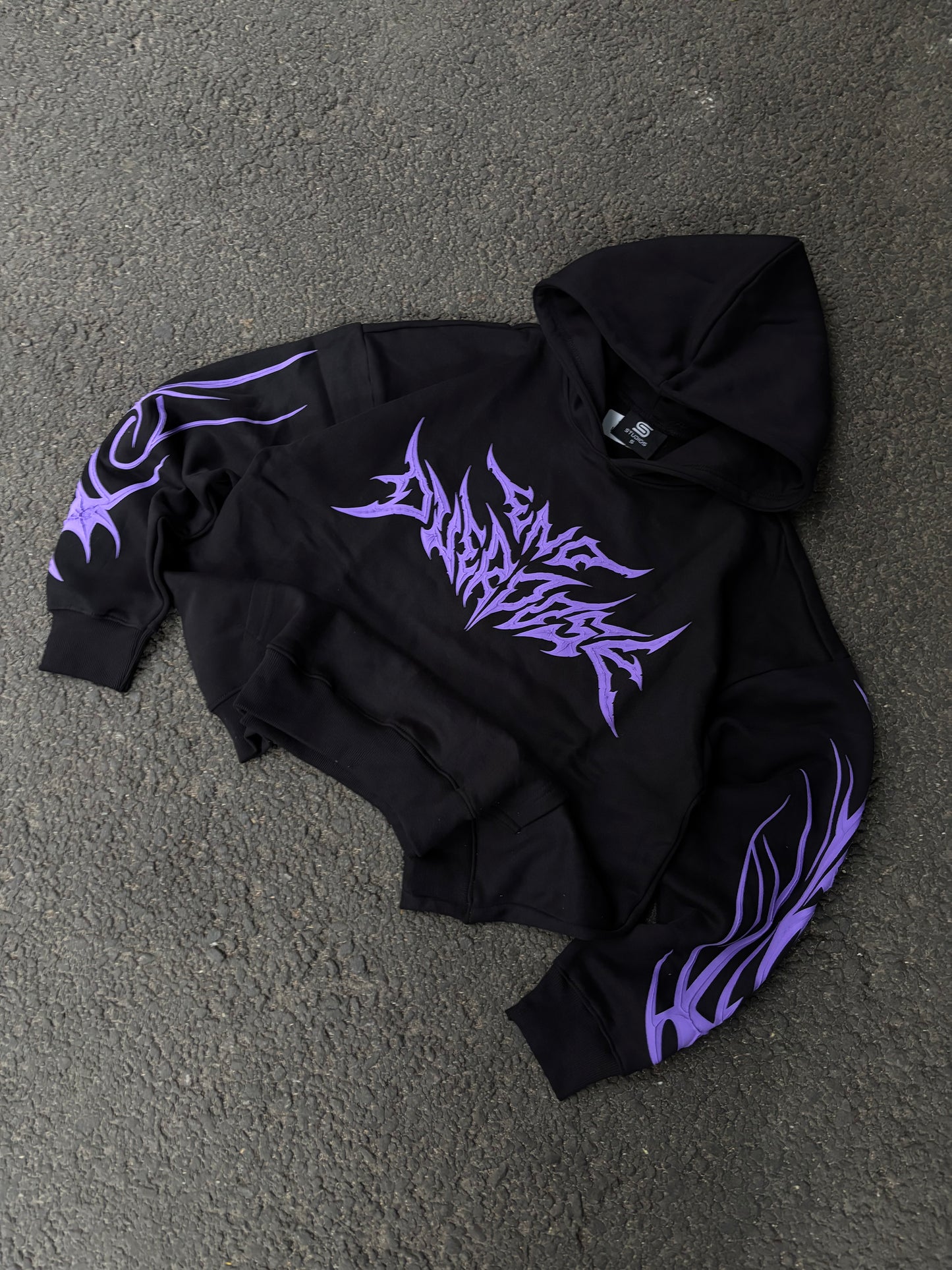 Black symmetry oversized hoodie