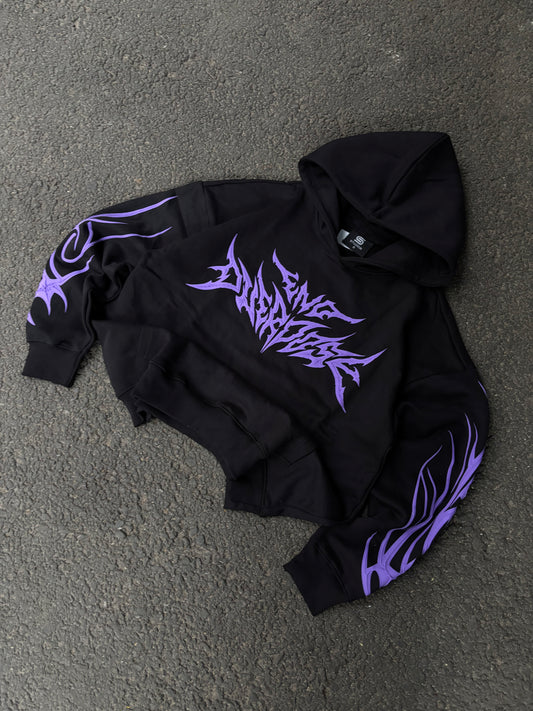 Black symmetry oversized hoodie